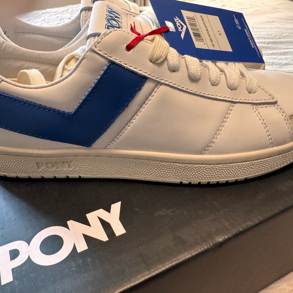 PONY Classic White and Blue Sneakers - Picture 3 of 4